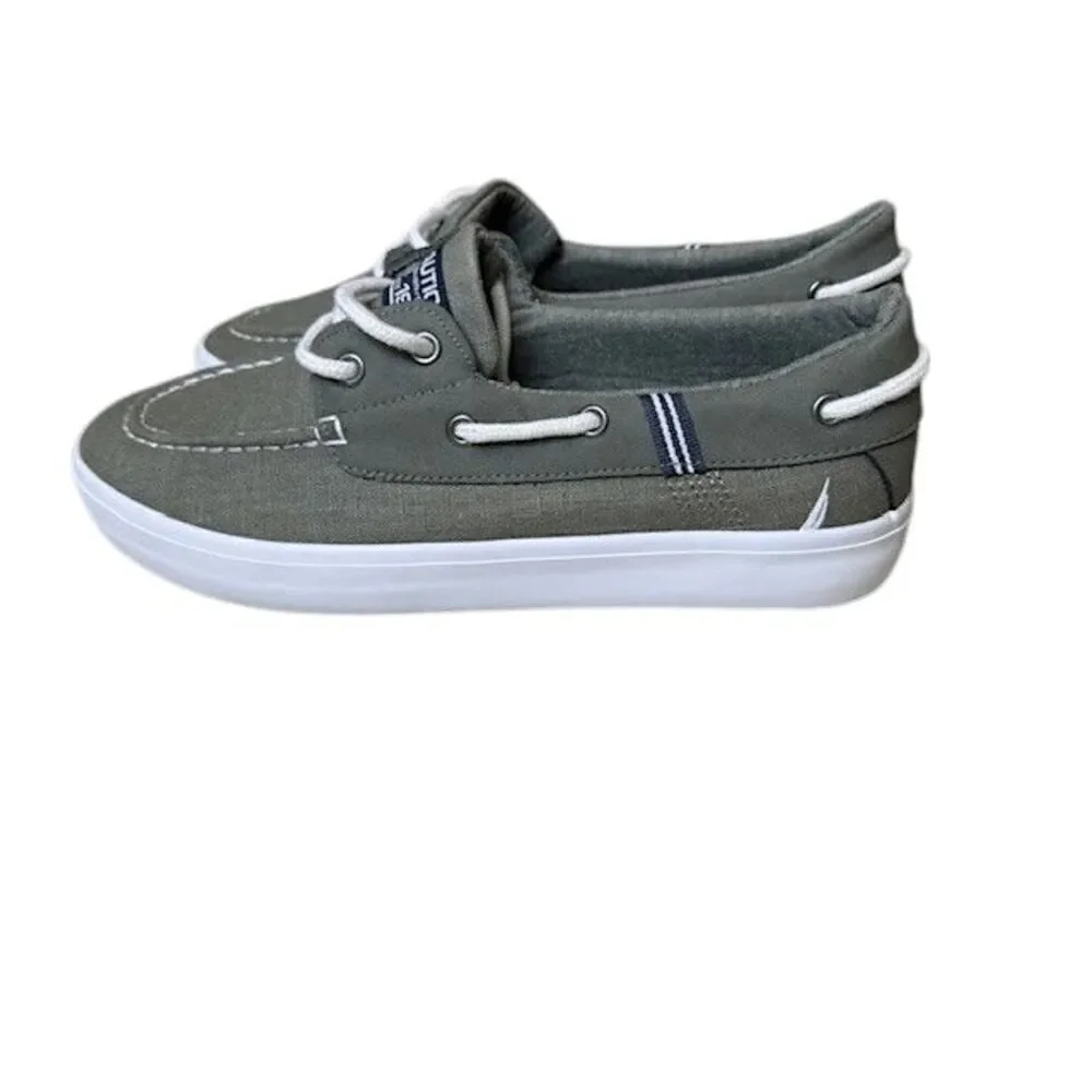 Nautica Spinnaker Boat Shoe Washed Burlap‎ Malad Dusty Olive Green 8